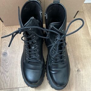 Madden Girl Black Lace-Up Women's Combat Boots